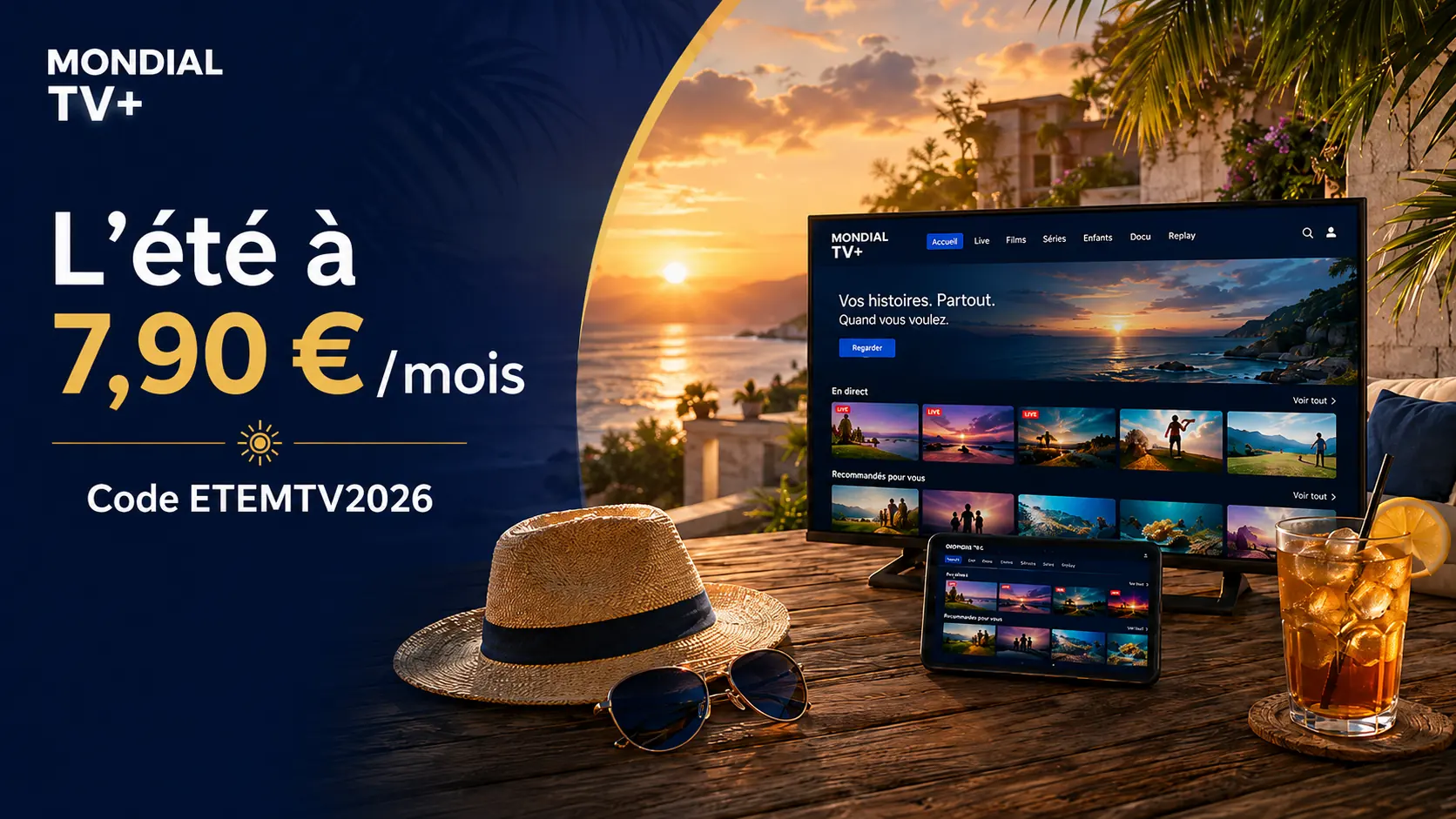 Offre découverte Mondial TV à 0,99 € pendant 2 semaines